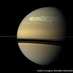 Immagine della “Grande Macchia Bianca”, la più grande tempesta mai osservata nel Sistema Solare