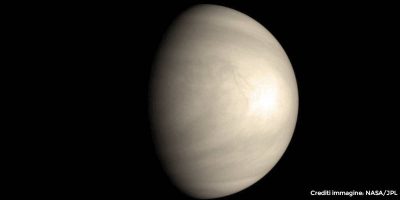 Fotografia di Venere scattata dalla sonda Galileo a febbraio 1990