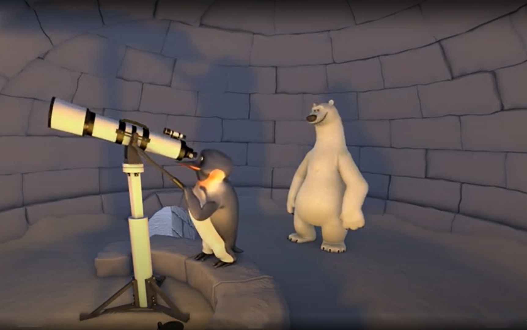 Screenshot dello spettacolo per bambini "Polaris"