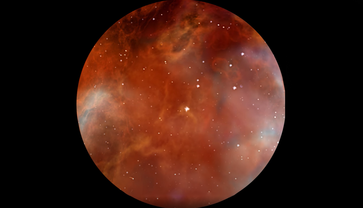 Screenshot dello spettacolo "The hot and energetic Universe".