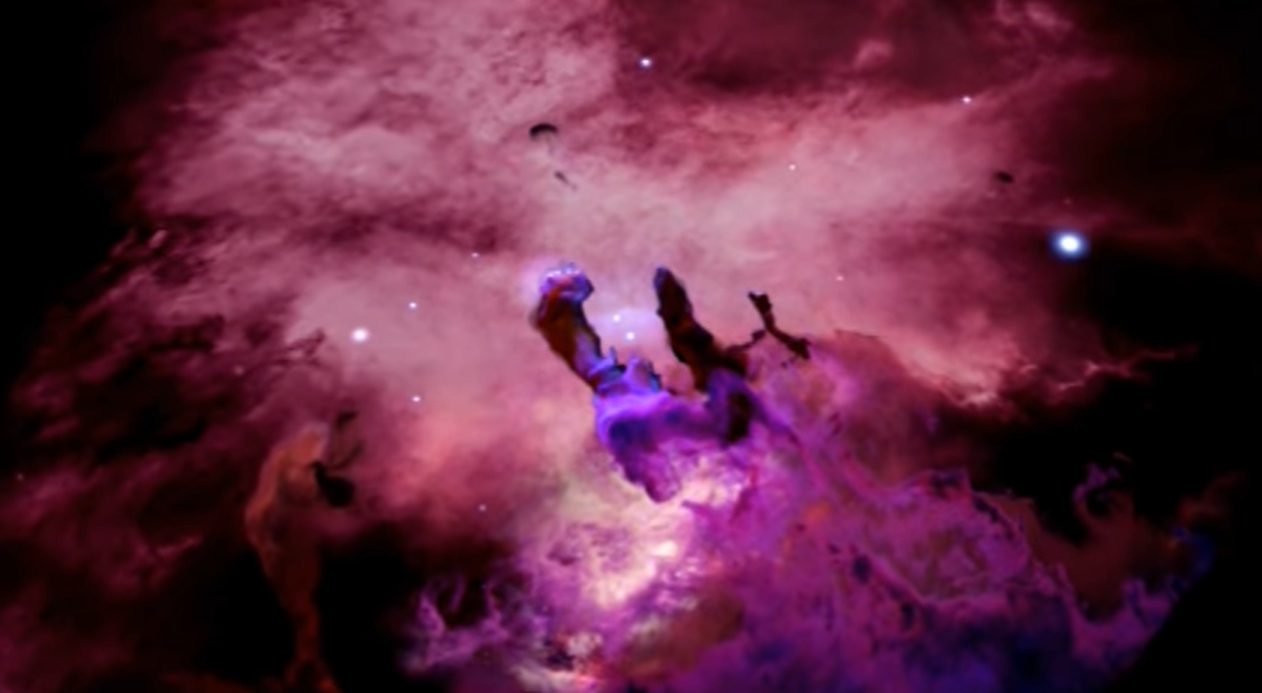 Screenshot dello spettacolo "Meraviglie dell'Universo".