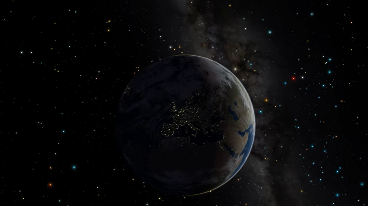 Screenshot dello spettacolo per bambini "Luci, suoni e colori del cielo".