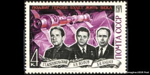 Immagine del francobollo dedicato ai cosmonauti