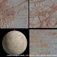Alcuni dettagli della superficie europea, che ne mostrano l’elevata complessità geologica e ne indicano la natura dinamica