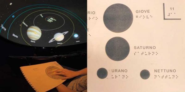 Schemi pianeti del Sistema Solare in Braille