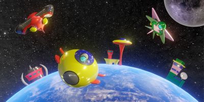 Screenshot dello show per bambini "La Regata Spaziale"