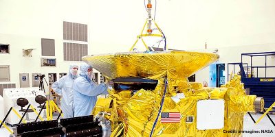 La sonda New Horizons al Kennedy Space Center, poco prima del lancio.