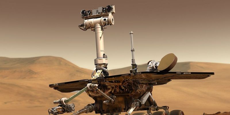 Rappresentazione artistica del rover Opportunity su Marte