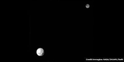 Plutone e Caronte fotografati da LORRI il 29 giugno 2015
