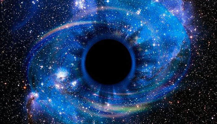 Immagine 3D ricostruzione di un buco nero