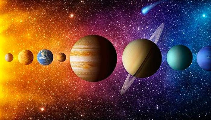 Rappresentazione artistica dei Pianeti del Sistema Solare