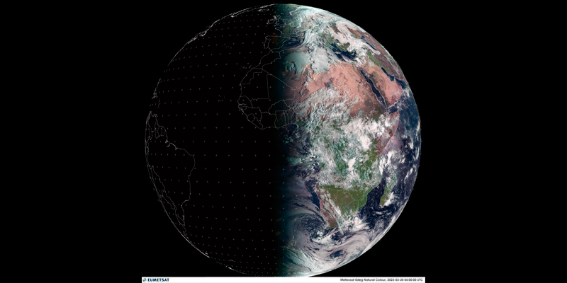 La terra all'arrivo dell'equinozio di primavera