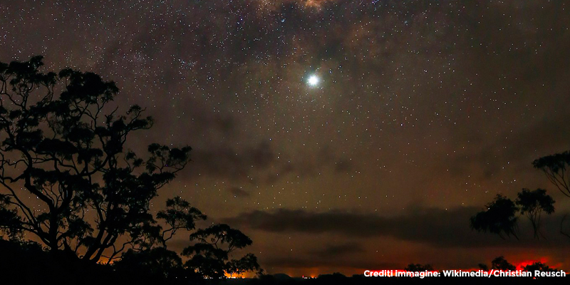 Immagine di Venere che brilla nel cielo stellato