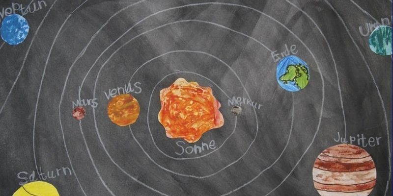 Disegno Sistema Solare con pianeti e Sole