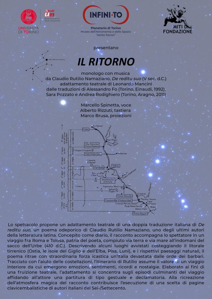 Locandina evento "Il ritorno" con sfondo di stelle