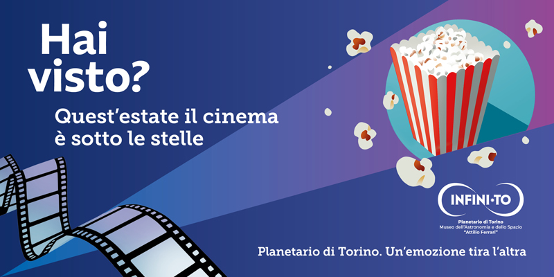 Grafica cinema con popcorn e pellicola